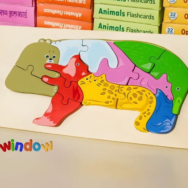 10 Pieces Wooden Animal Puzzle