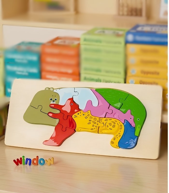 10 Pieces Wooden Animal Puzzle