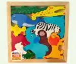 Wooden Wild Animal Set Puzzle for Kids