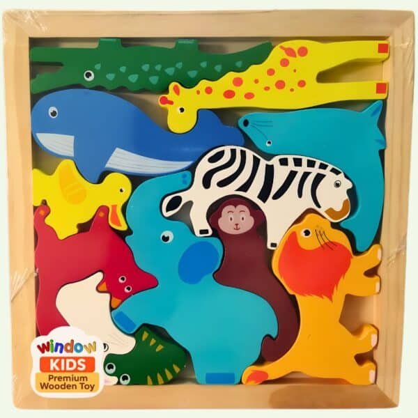 Wooden Wild Animal Puzzle for Kids