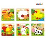 6 in 1 Cube Puzzle – Farm Animals - Image 2