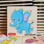 6 Part Wooden Puzzle – Elephant
