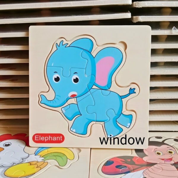 6 Part Wooden Puzzle – Elephant