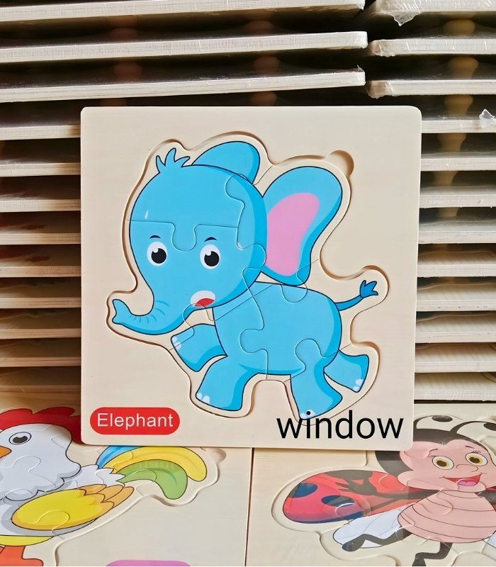 6 Part Wooden Puzzle – Elephant