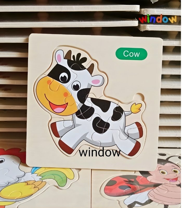 6 Part Wooden Puzzle – Cow