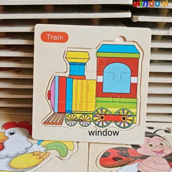 6 Part Wooden Puzzle – Train