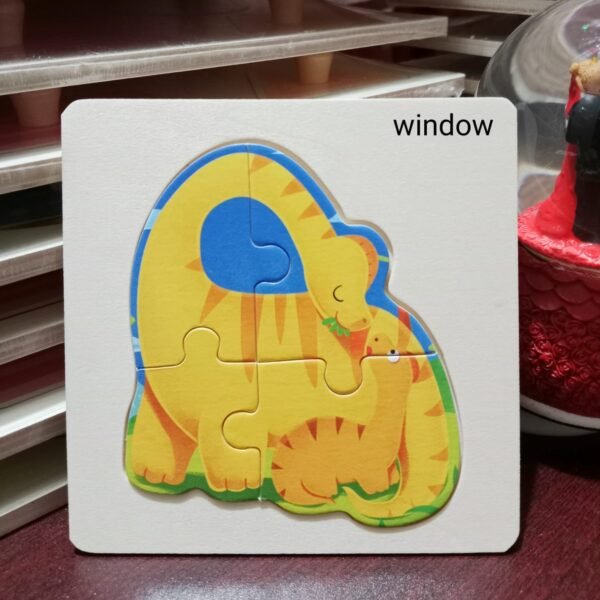 4 Part Wooden Puzzle Dinosaur