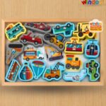 Magnetic Fishing (Vehicle 1) – Wooden Vehicle Puzzle
