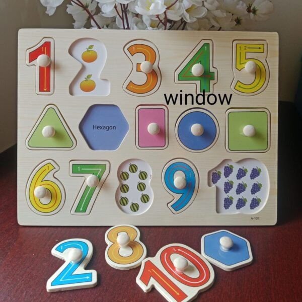 Wooden number puzzle . Level 1.