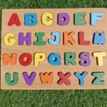 English Alphabet puzzle Red board