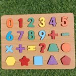 Number with shape puzzle red board