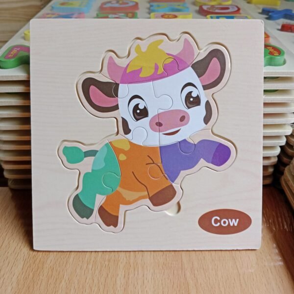 15cm Wooden puzzle New Cow