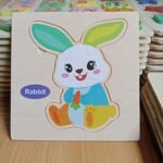 15cm Wooden puzzle New rabbit