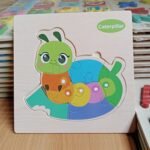 15cm Wooden puzzle New caterpillar